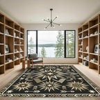 Golden Sun Celestial Tribal Border Rug