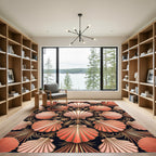 Coral Scallop Golden Art Deco Rug