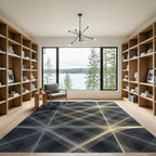 Modern Gray Intersecting Lines Rug