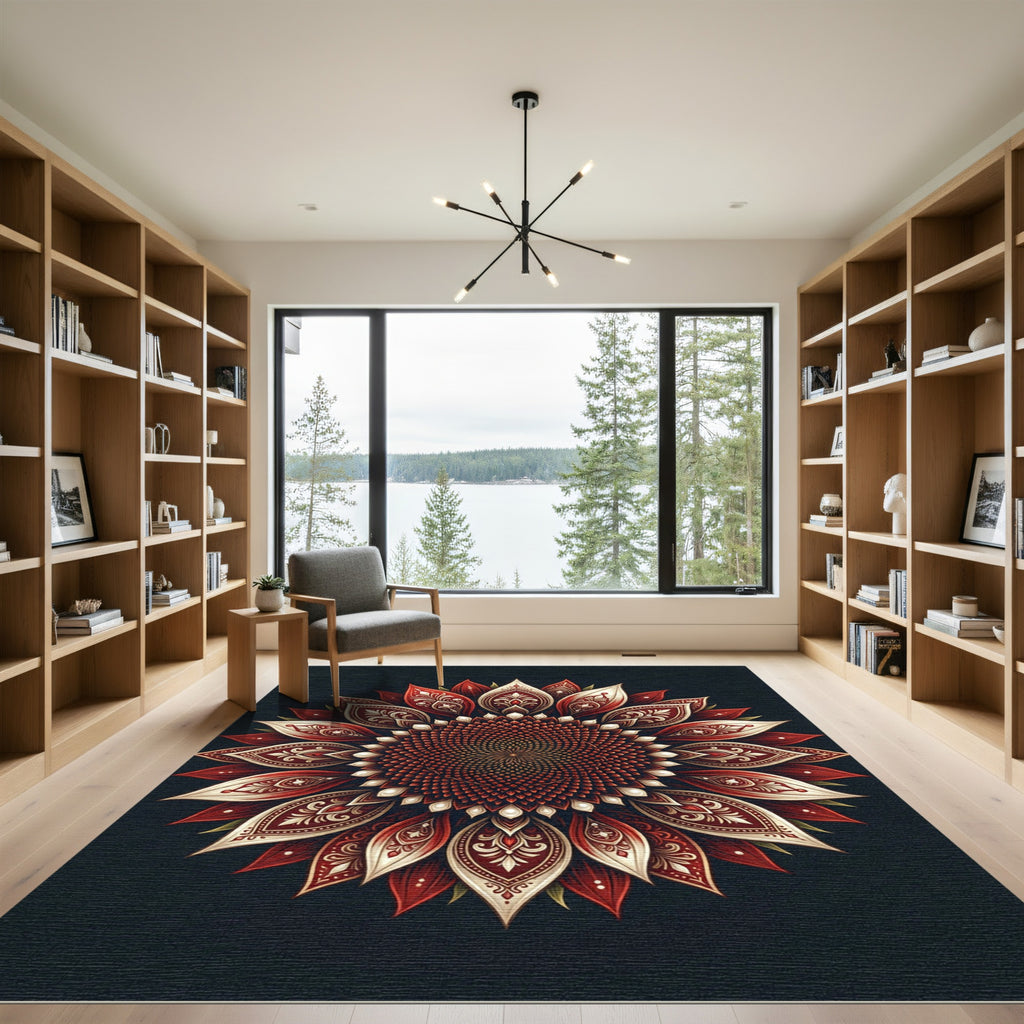 Crimson Petal Medallion Radiance Rug