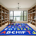 Colorful Alphabet Grid Composition Rug