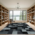 Modern Geometric Stacked Block Rug