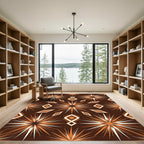 Earthy Geometric Starburst and Diamond Rug