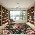 Romantic Cockatiel Garden Peony Bloom Rug