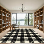 Monochrome Black and Cream Buffalo Check Rug