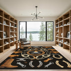 Rustic Western Anvil Lasso Bull Rug