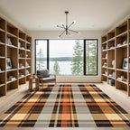 Modern Plaid Earthy Tone Tartan Rug