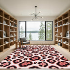 Pink Speckled Leopard Spots Rug