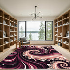 Crimson Swirl Gemstones Floral Rug