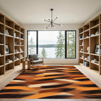 Abstract Golden Ochre Brush Stroke Rug