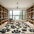 Wild Animal Paw Print Neutral Rug