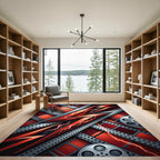 Crimson Lightning Bolt Film Reel Rug