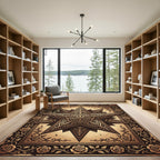 Ornate Bronze Star Floral Medallion Rug