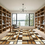 Natural Tones Abstract Grid Rug