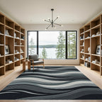 Monochromatic Mid Century Modern Wave Rug