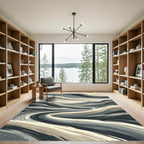 Earthy Waves Landscape Abstract Rug