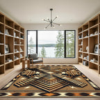 Earthy Geometric stepped Pyramid Totem Rug