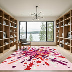 Radiant Pink Splash Burst Rug