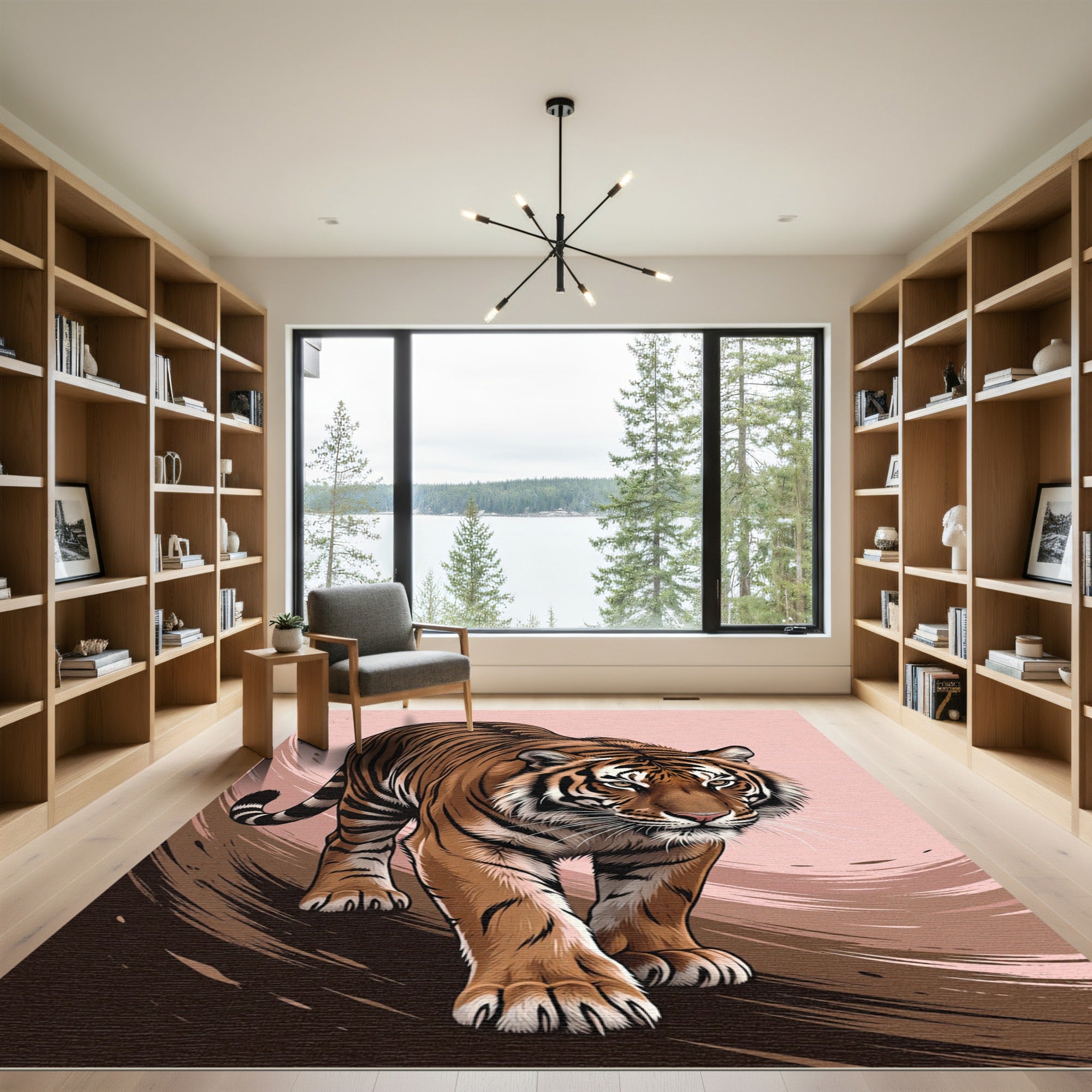 Bold Tiger Stripes Abstract Background Rug
