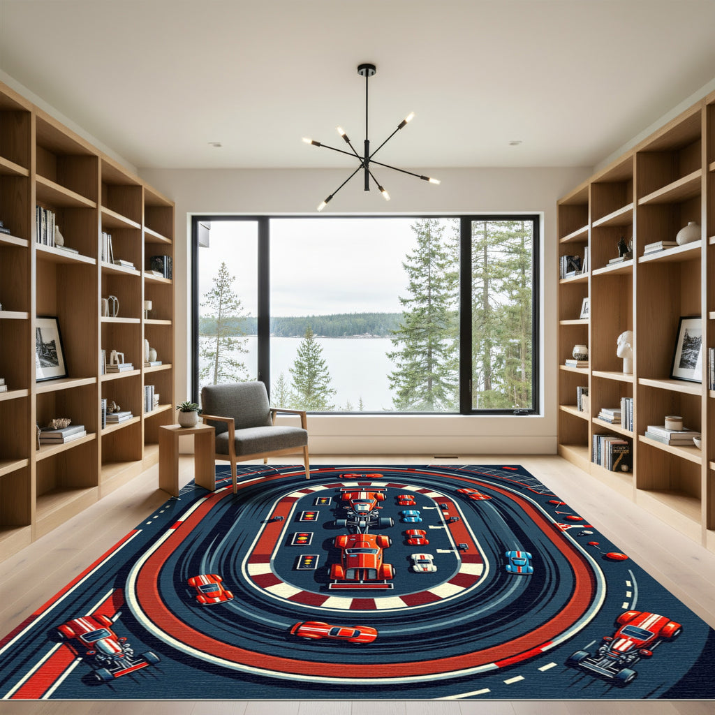 Retro Grand Prix Racing Circuit Rug