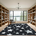 Gray Starry Night Sky Rug