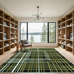 Green Bamboo Lattice Abstract Rug