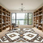 Metallic Gold and Silver Interlocking Chain Diamond Rug