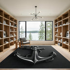Nautical Metal Anchor Rope Rug