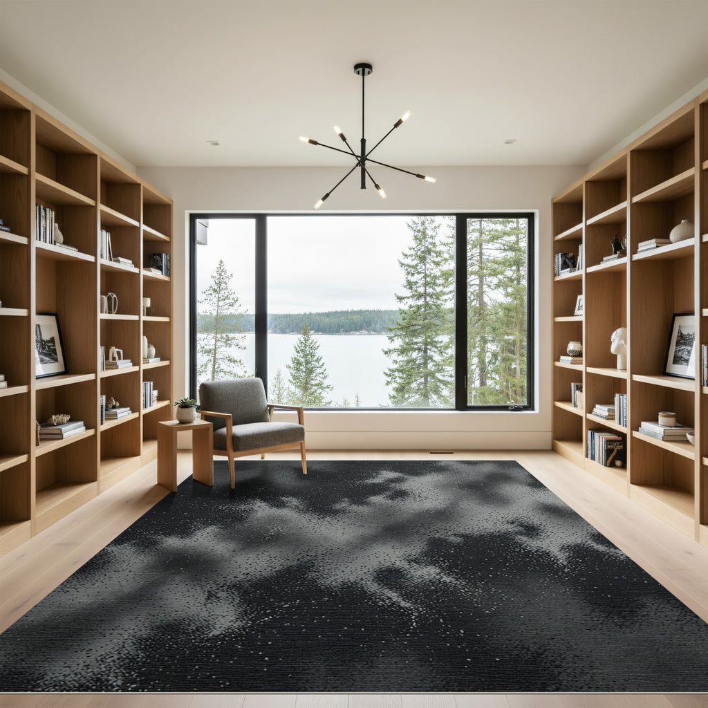 Monochromatic Speckled Cloud Formation Rug