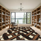 Rustic Wood Lattice Diamond Rug