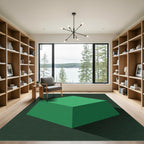 Minimalist Geometric Emerald Isometric Cube Rug