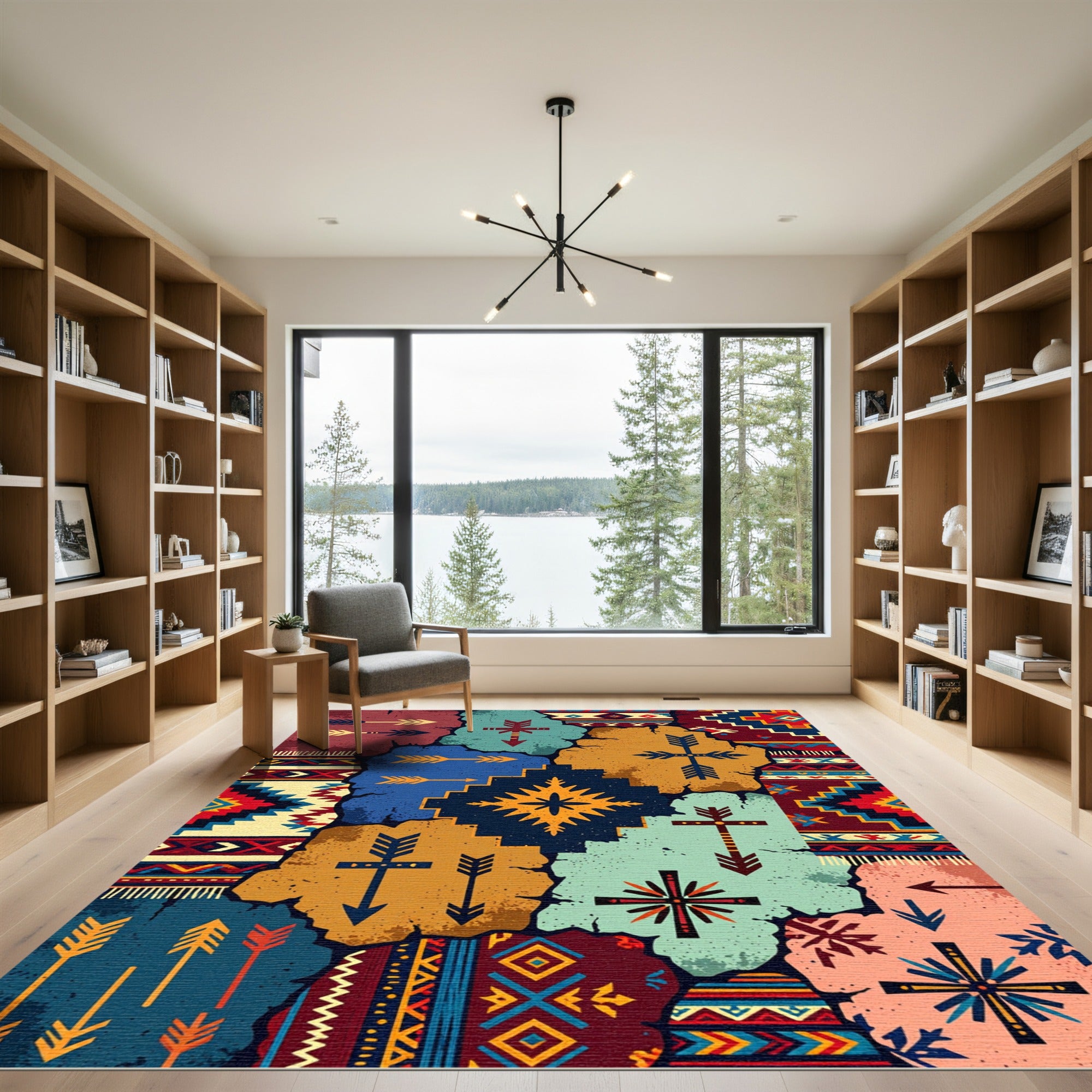 Geometric Tribal Arrow Southwestern Tapestry Rug