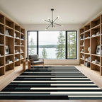 Monochrome Horizontal Block Stripe Rug