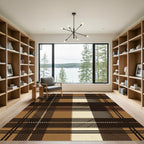 Earthy Brown Plaid Checkered Harmony Rug