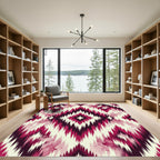Deep Burgundy Jagged Diamond Wash Rug