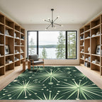 Green Whimsical Starburst Burst Rug