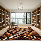 Terracotta Geometric Illusion Stairs Rug