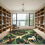 Majestic Forest Stag Wildlife Woodland Art Rug