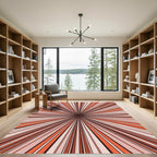 Retro Sunburst Orange Stripe Rug
