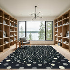 Modern Geometric Polka Dot Spiral Rug