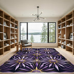 Ornate Purple Sunburst Geo Rug