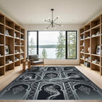 Ornate Dark Gray Archway Smoke Rug