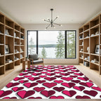 Deep Pink Heart Scatter Rug