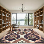 Ornate Victorian Floral Cameo Flourish Rug