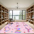 Retro Rainbow Alphabet Starfield Comforter Rug