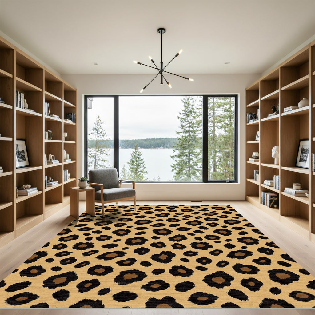 Wild Animal Spots Leopard Print Rug
