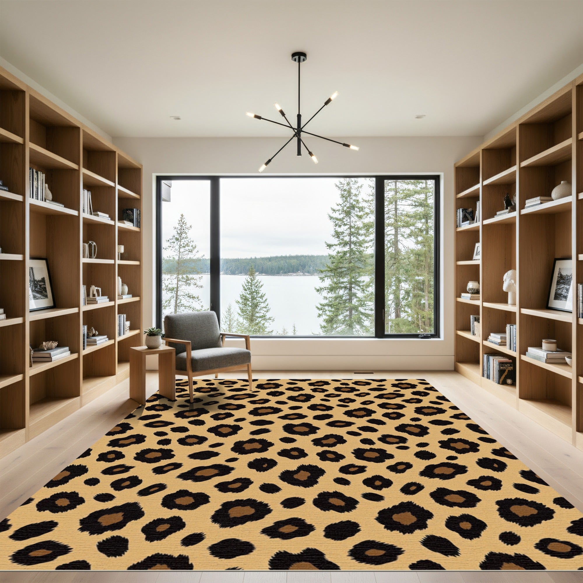 Wild Animal Spots Leopard Print Rug