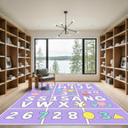 Playful Alphabet and Numbers Collage Rug
