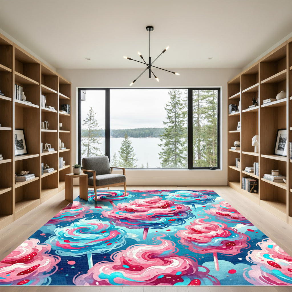 Whimsical Cotton Candy Swirls Rug