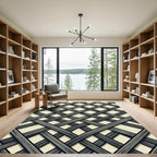 Arching Gray Wood Lattice Rug